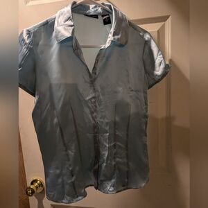 Womens Light Blue Short Sleeve Shirt